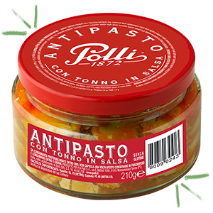 Antipasto di verdure in salsa con tonno